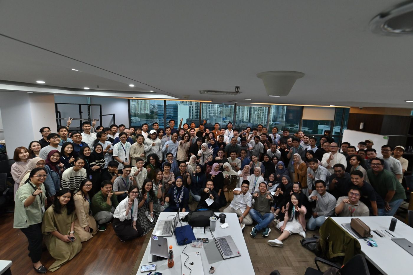 The whole DDT team gathered for a group photo at the office iftar